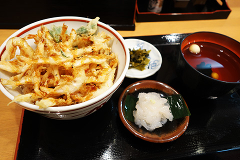 白えび天丼 お刺身付き